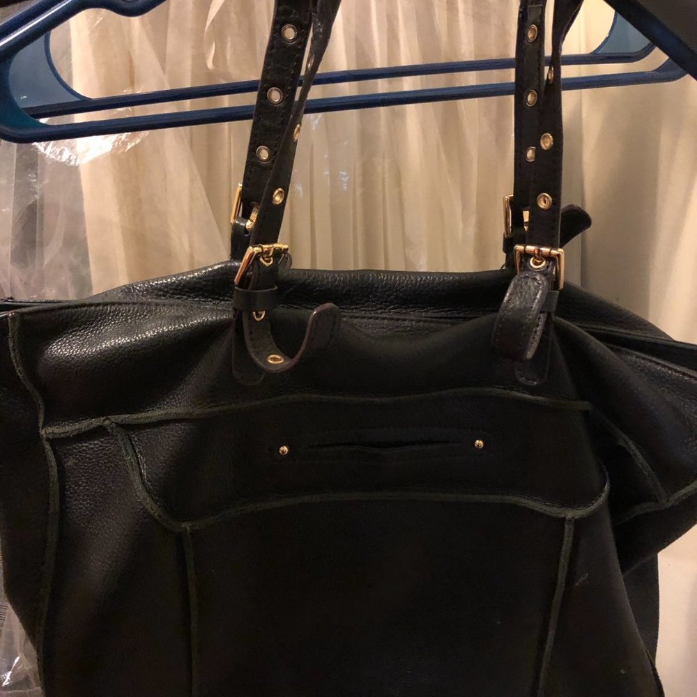 Steve Madden Black Leather Tote